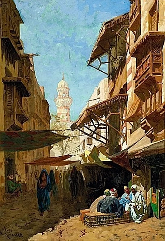 Scena in una via al Cairo